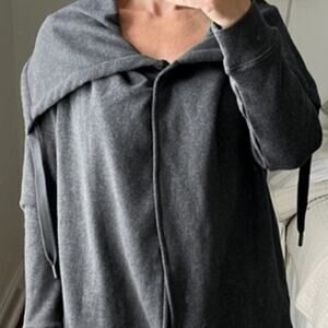 Zella Shooting Star Dark Grey Wrap Drape Collared Sweater Cardigan Plus Size 2X